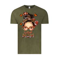 Vintage Olive football messy bun mom Vintage Tee - texasbilliewilder