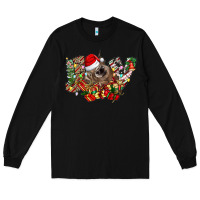 Black christmas joy highland cow Long Sleeve Tee - CowhideDigitalArt