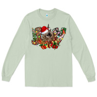 Matcha christmas joy highland cow Long Sleeve Tee - CowhideDigitalArt