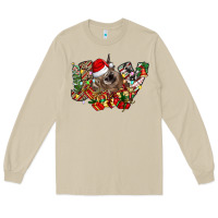 Mushroom christmas joy highland cow Long Sleeve Tee - CowhideDigitalArt