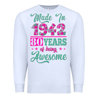 White made in 1942, 80 years of being awesome kopya Premium Sweatshirt - Jasminsmagicworld