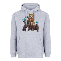 Heather Grey mama bear and baby bear Heavyweight Hoodie - Artiststas