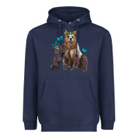 Navy mama bear and baby bear Heavyweight Hoodie - Artiststas