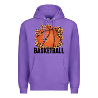 Purple custom name basketball Premium Hoodie - MaliasSmallBusiness