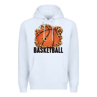 White custom name basketball Premium Hoodie - MaliasSmallBusiness