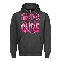 Charcoal Heather all i want for christmas is a cure Zipper Hoodie - JahusDesignShop
