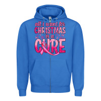 True Royal all i want for christmas is a cure Zipper Hoodie - JahusDesignShop