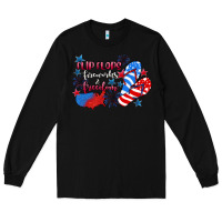 Black Flip flops fireworks & freedom 4th of july Long Sleeve Tee - CowGirlArtShop