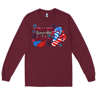 Burgundy Flip flops fireworks & freedom 4th of july Long Sleeve Tee - CowGirlArtShop