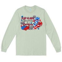 Matcha Flip flops fireworks & freedom 4th of july Long Sleeve Tee - CowGirlArtShop