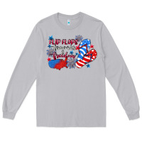 Moon Dust Flip flops fireworks & freedom 4th of july Long Sleeve Tee - CowGirlArtShop