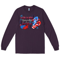 Plum Flip flops fireworks & freedom 4th of july Long Sleeve Tee - CowGirlArtShop