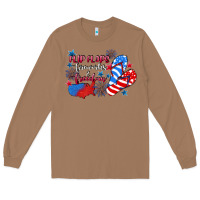Toasted Coconut Flip flops fireworks & freedom 4th of july Long Sleeve Tee - CowGirlArtShop