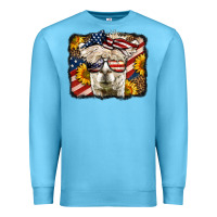 Ocean Blue 4th of july llama Premium Sweatshirt - LillyAllenDesigns
