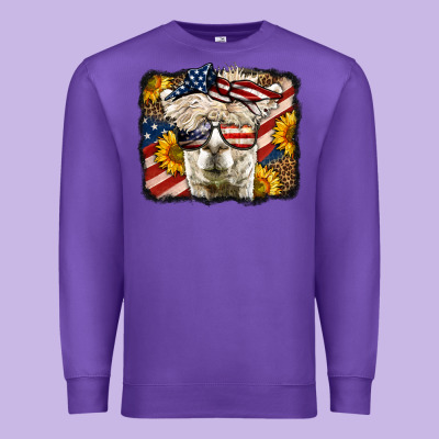 4th Of July Llama Premium Sweatshirt Designed By Lillyallendesigns