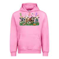 Fuchsia Pink easter cow Urban Hoodie - LillyAllenDesigns
