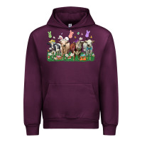 Mauve Wine easter cow Urban Hoodie - LillyAllenDesigns