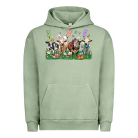 Pigment Oil Green easter cow Urban Hoodie - LillyAllenDesigns