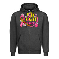 Charcoal Heather breast cancer go fight cure softball Zipper Hoodie - JahusDesignShop