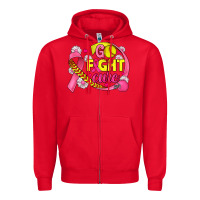 Red breast cancer go fight cure softball Zipper Hoodie - JahusDesignShop