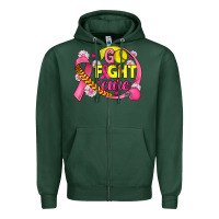 Breast Cancer Go Fight Cure Softball Zipper Hoodie | Teevron