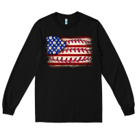 Black Baseball American flag Long Sleeve Tee - Neo Western