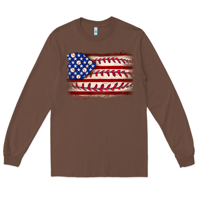Baseball American Flag Long Sleeve Tee by Neo Western | Teevron