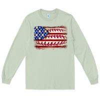 Matcha Baseball American flag Long Sleeve Tee - Neo Western