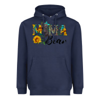 Navy blue mama bear with cute bear Heavyweight Hoodie - Artiststas
