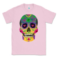 Bubblegum Pink sugar skull Classic Tee - FaDigitalArtStudio