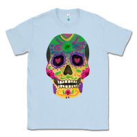Dusty Blue sugar skull Classic Tee - FaDigitalArtStudio