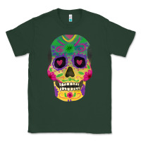 Sports Green sugar skull Classic Tee - FaDigitalArtStudio