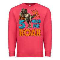 Cardinal i'm five hear me roar dinosaur birthday Premium Sweatshirt - LillyAllenDesigns