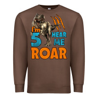 Chestnut i'm five hear me roar dinosaur birthday Premium Sweatshirt - LillyAllenDesigns