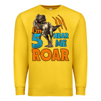 Lemon i'm five hear me roar dinosaur birthday Premium Sweatshirt - LillyAllenDesigns