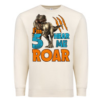 Sandshell i'm five hear me roar dinosaur birthday Premium Sweatshirt - LillyAllenDesigns