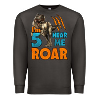 Smoke i'm five hear me roar dinosaur birthday Premium Sweatshirt - LillyAllenDesigns