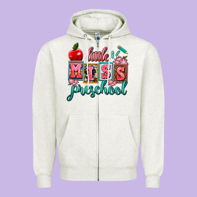 Little Miss Preschool Zipper Hoodie Designed By Adodesignshop