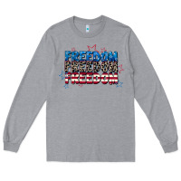 Heather Grey Freedom freedom freedom 4th of july Long Sleeve Tee - CowGirlArtShop