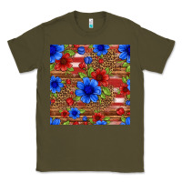 Army Green patriotic flowers seamless pattern Classic Tee - HRA Design Shop