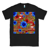 Black patriotic flowers seamless pattern Classic Tee - HRA Design Shop