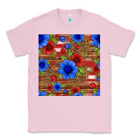 Bubblegum Pink patriotic flowers seamless pattern Classic Tee - HRA Design Shop