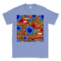 Colony Blue patriotic flowers seamless pattern Classic Tee - HRA Design Shop