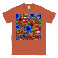 Copper patriotic flowers seamless pattern Classic Tee - HRA Design Shop