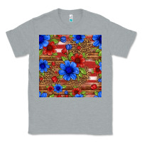 Heather Grey patriotic flowers seamless pattern Classic Tee - HRA Design Shop