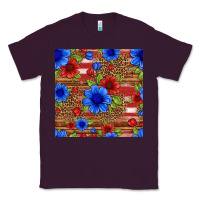 Plum patriotic flowers seamless pattern Classic Tee - HRA Design Shop