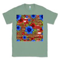 Sage patriotic flowers seamless pattern Classic Tee - HRA Design Shop