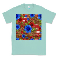 Seafoam patriotic flowers seamless pattern Classic Tee - HRA Design Shop