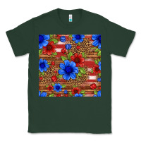 Sports Green patriotic flowers seamless pattern Classic Tee - HRA Design Shop
