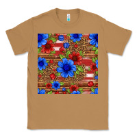 Toasted Coconut patriotic flowers seamless pattern Classic Tee - HRA Design Shop